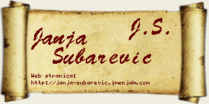 Janja Šubarević vizit kartica